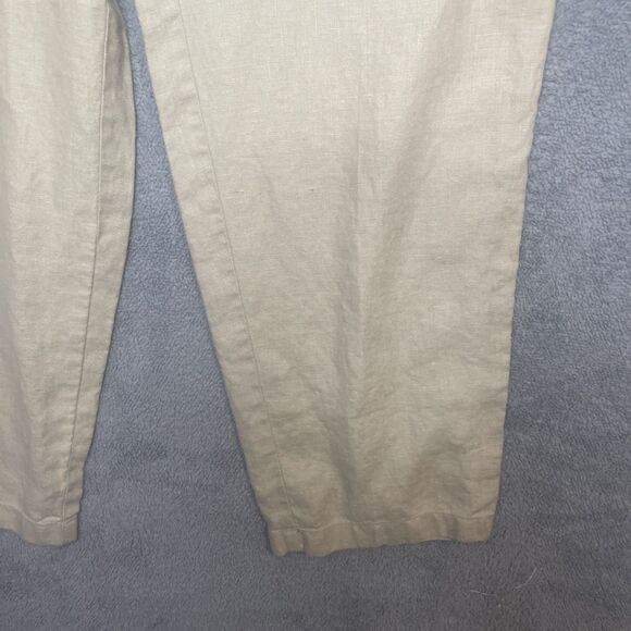 Outfit JPR Pants Womens Medium Green 100% Linen Elastic Waist‎ Pockets Vacation - Picture 4 of 10